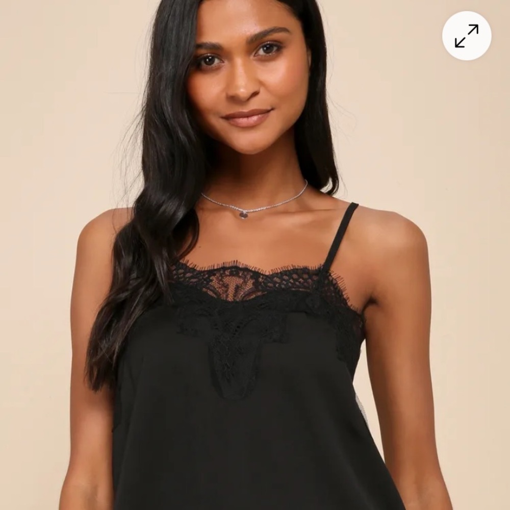 Lulu's Black Lace Detail Cami
